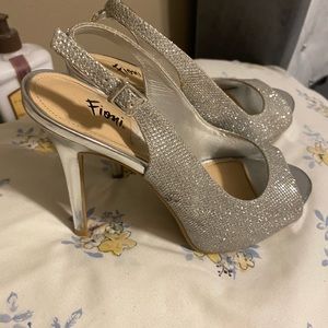 Silver heels size 6
